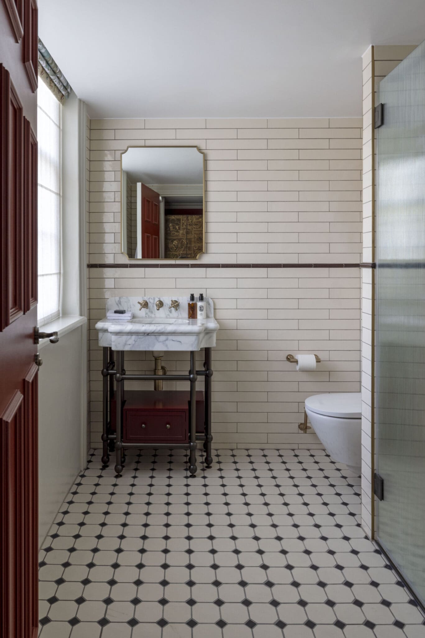 hotel bathroom with marble sink