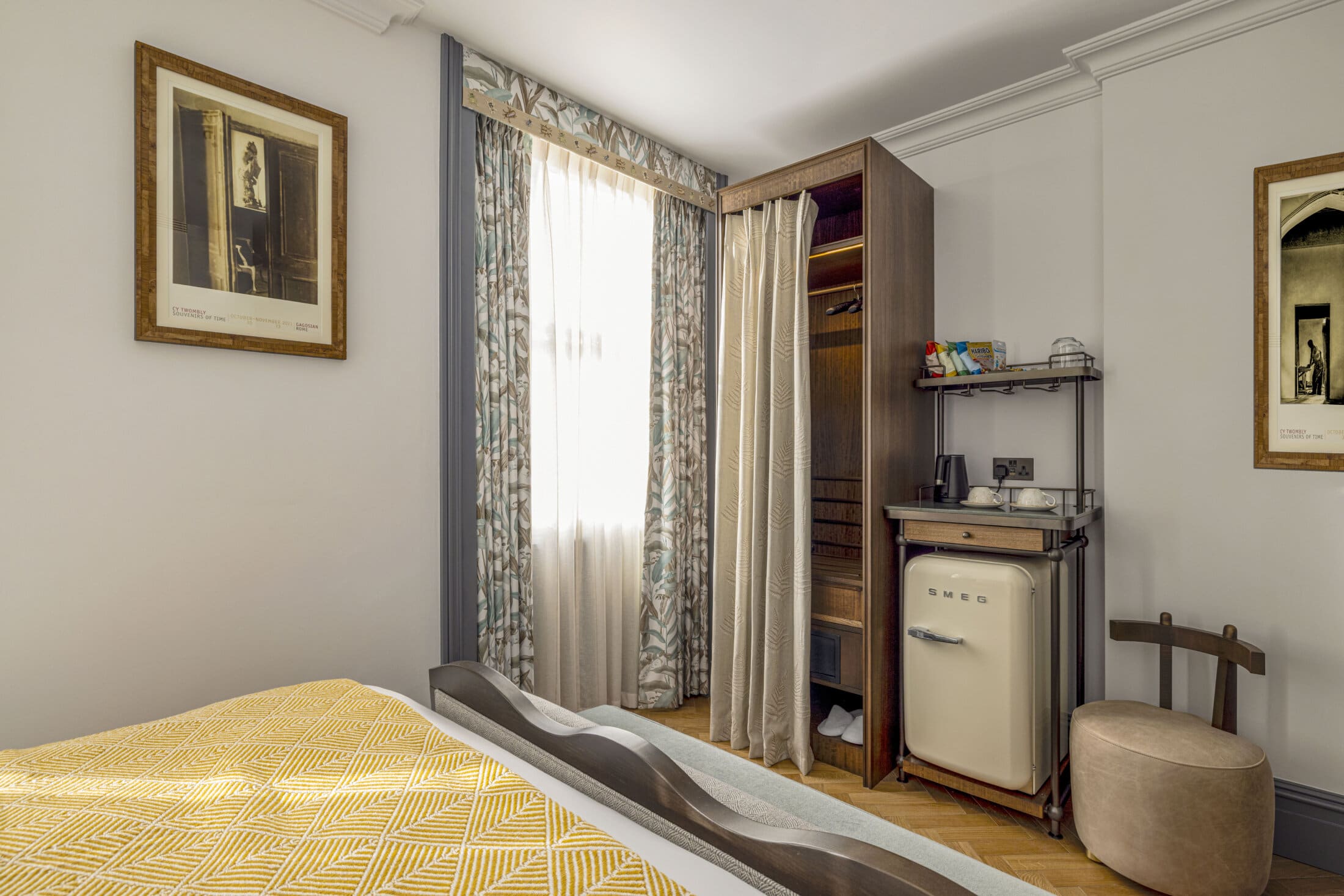 double bedroom with tea and coffee station