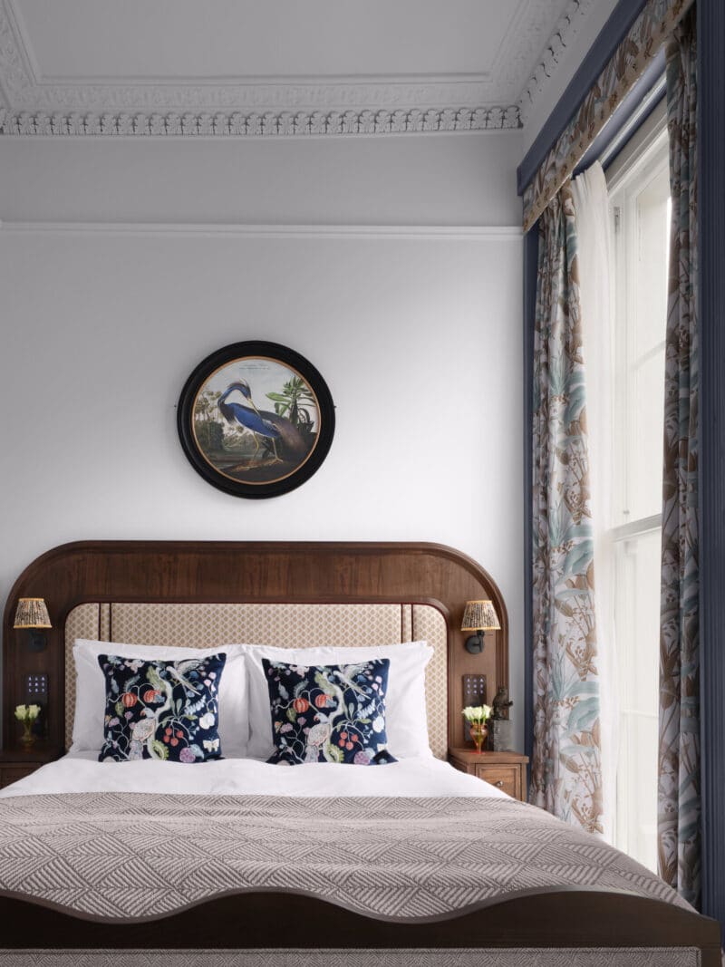 double bedroom with dark wooden features